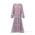 Long Dress For Women Flower Printing Loose Dress